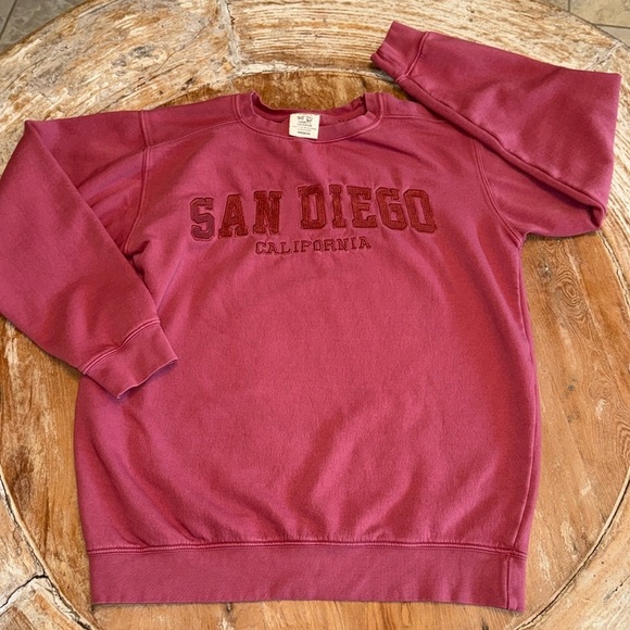 SAN DIEGO Dusty Rose Cotton Blend Sweatshirt, Size M - Picture 1 of 7